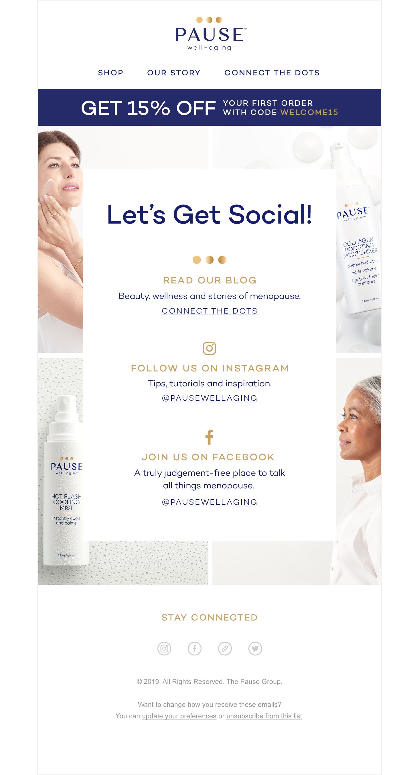 Pause Well-Aging Social Email